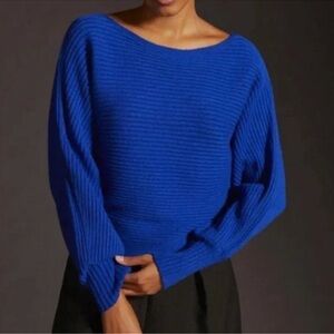 Anthropologie Royal Blue Ribbed Sweater